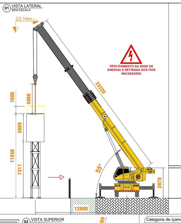 Vista lateral — sequência da movimentação